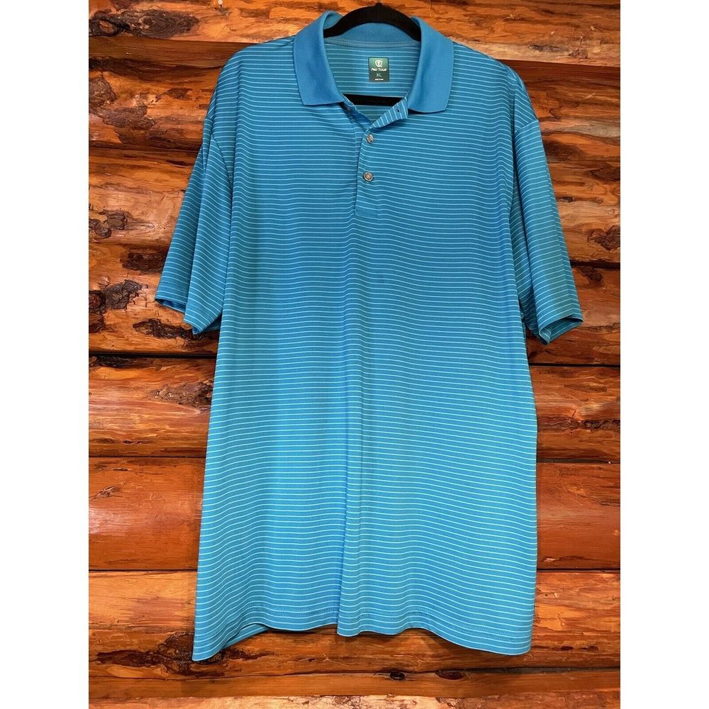 Pro Tour Air Play Mens Polo Golf Shirt Short Sleeve Color Aqua Blue Size XL‎